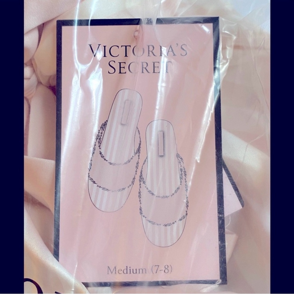 Victoria’s Secret Signature Satin & Fur Slippers - Picture 5 of 6
